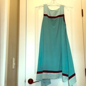 Teal and navy asymmetrical dress